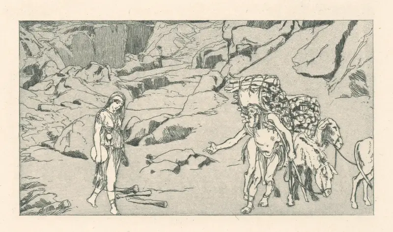 Psyche auf dem Weg zum Tartarus von Max Klinger