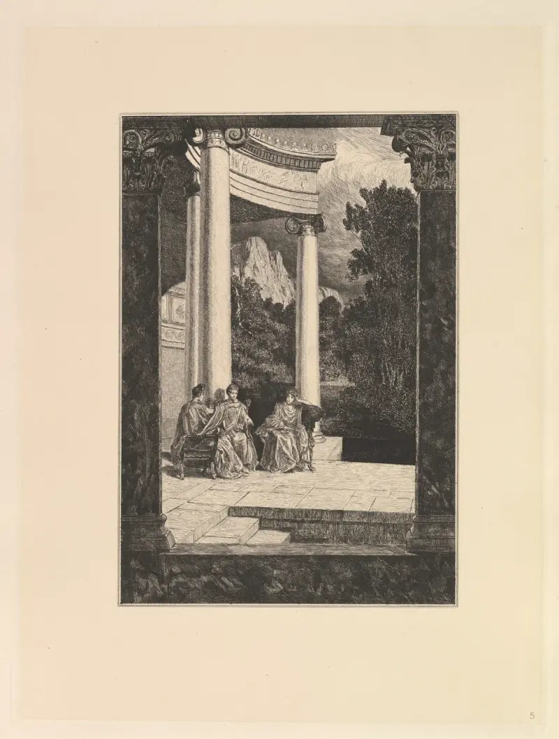 Psyche och hennes systrar av Max Klinger