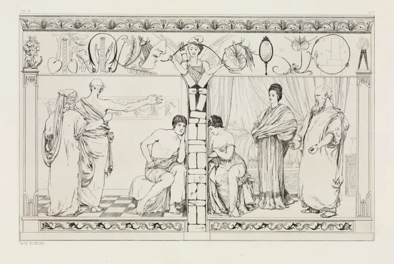 Pyramus a Thisbe I (zamítnutá deska), Max Klinger