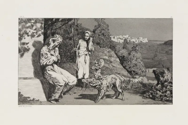 Pyramus a Thisbe II (Záchrany Ovidiových obětí, Opus II, list 3), Max Klinger