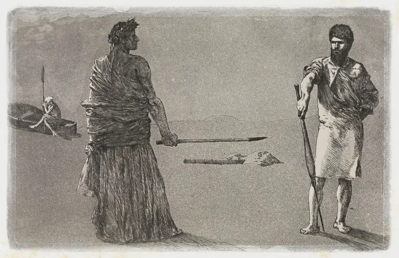 Finále (Satyr; Závěr) (Záchrana Ovidiových obětí, Opus II, list 13), Max Klinger