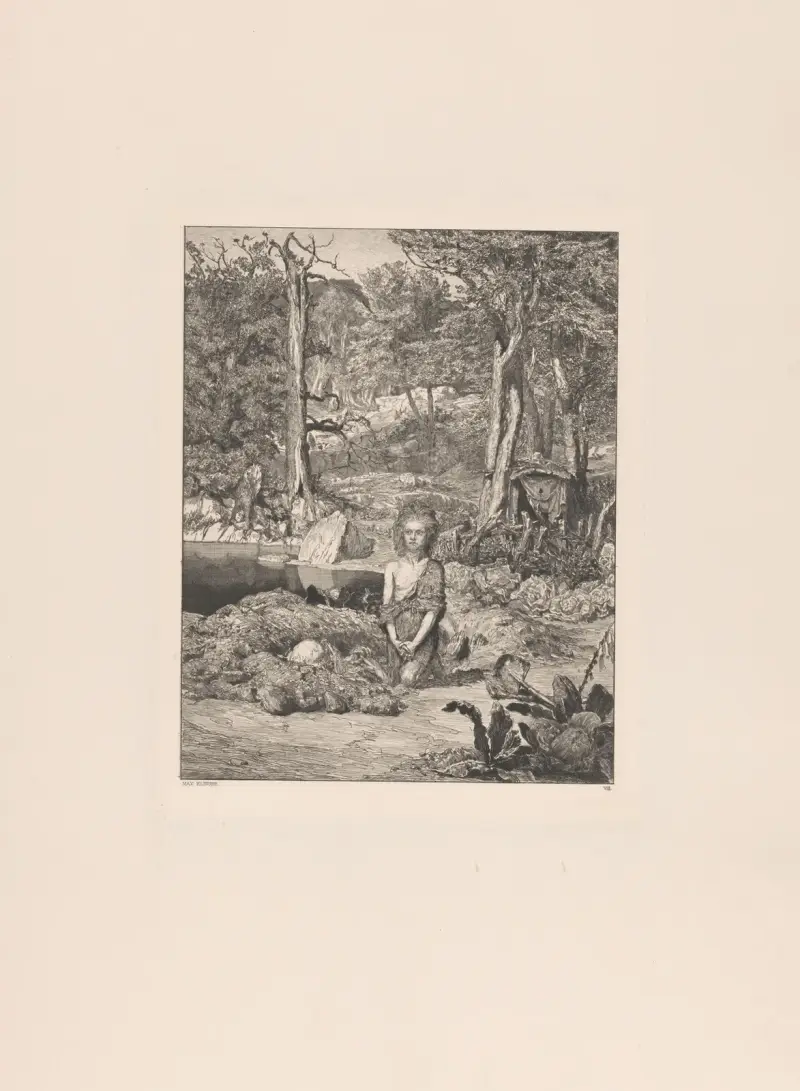 Simplicius am Grabe des Einsiedlers von Max Klinger