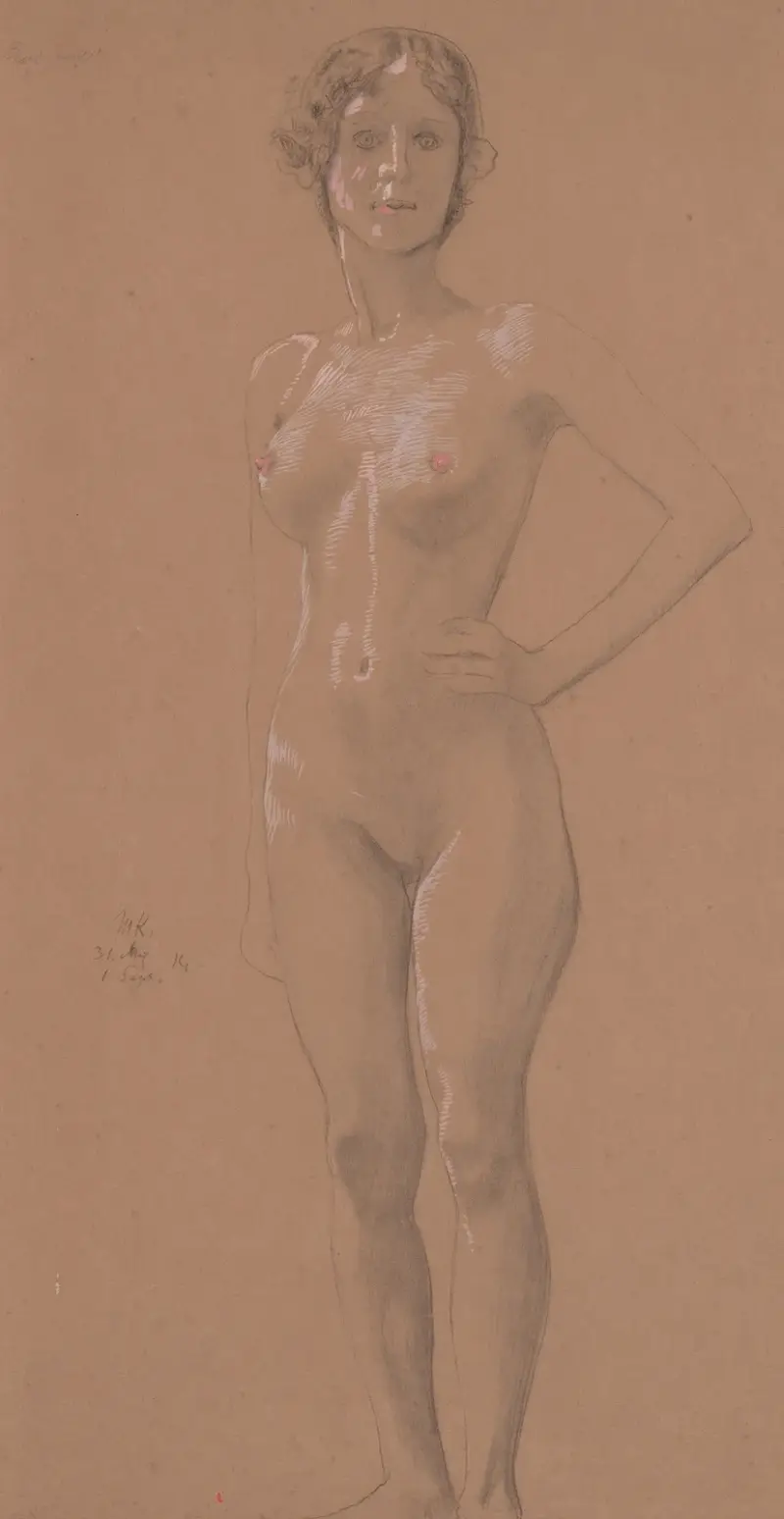 Stehende Aktstudie, 1914 von Max Klinger