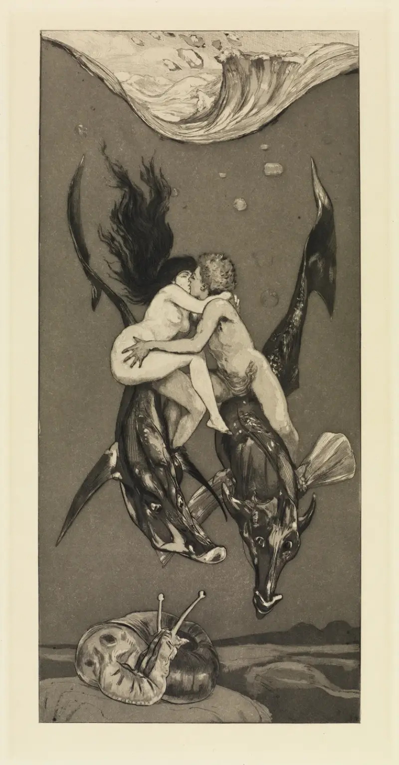 Förförelse (Ett liv, Opus VIII, Blad 4) av Max Klinger