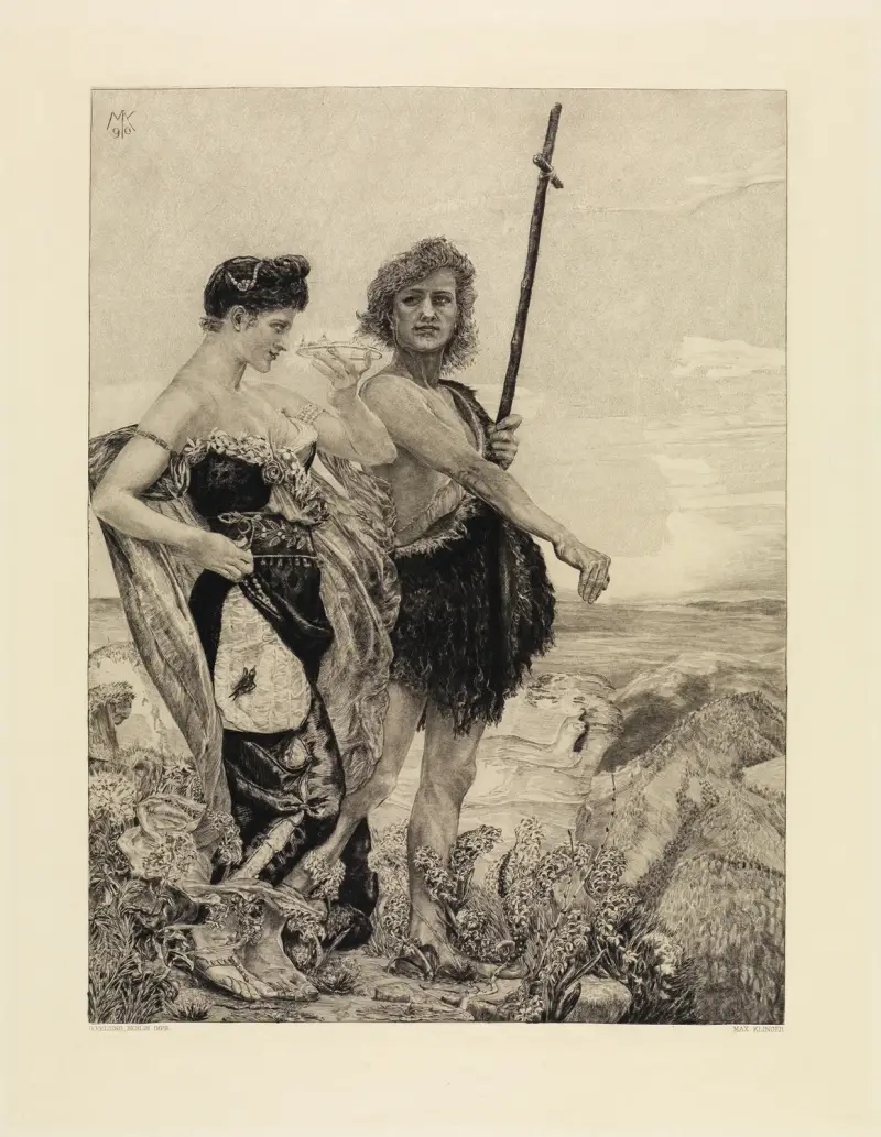 Pokusa (O śmierci, część druga, Opus XI, arkusz 10), Max Klinger