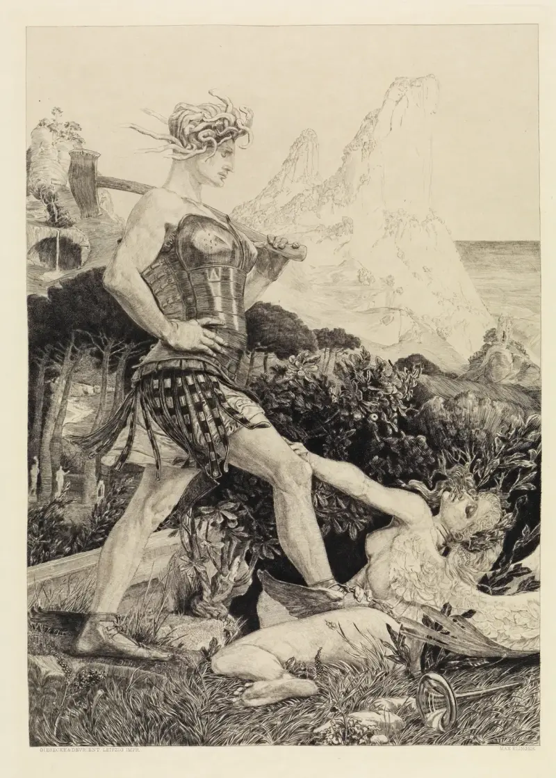 Tid och rykte (Om döden, andra delen, Opus XI, blad 11) av Max Klinger