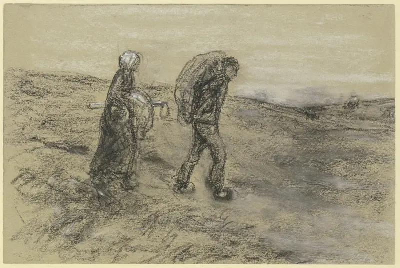 Arbetare med hustru hemvändande från fältarbetet av Max Liebermann