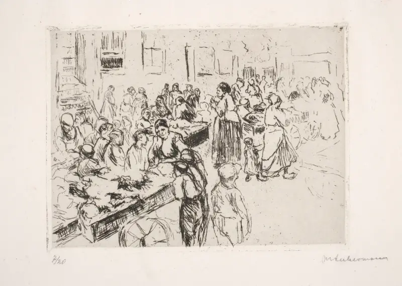 Från judekvarteret i Amsterdam; kärrhandel av Max Liebermann