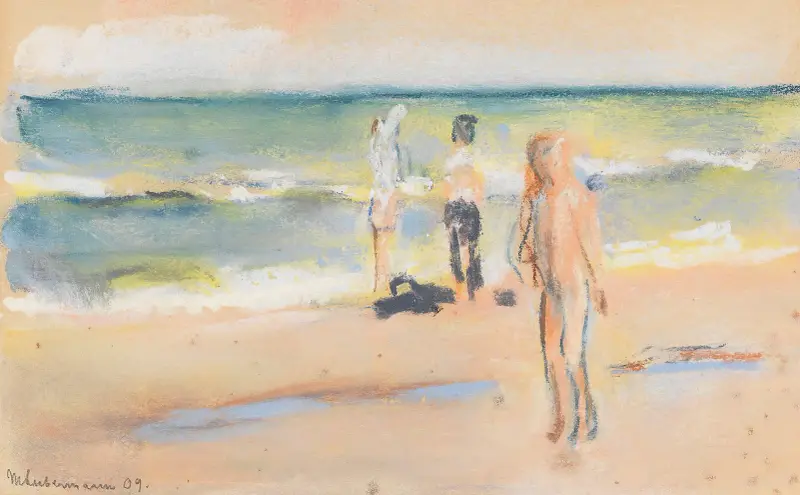 Badande på stranden av Max Liebermann