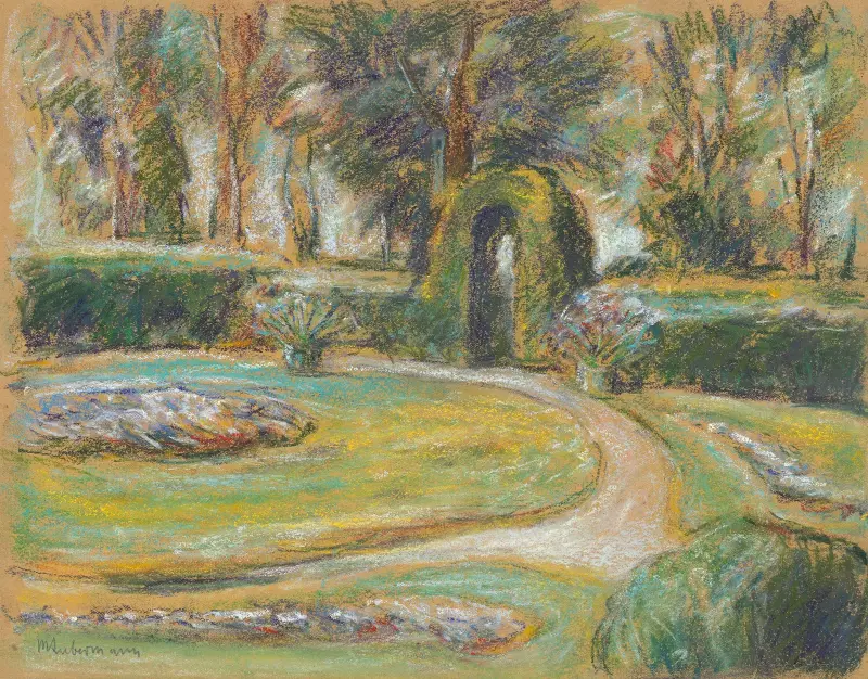 Rondellen i häckträdgården av Max Liebermann