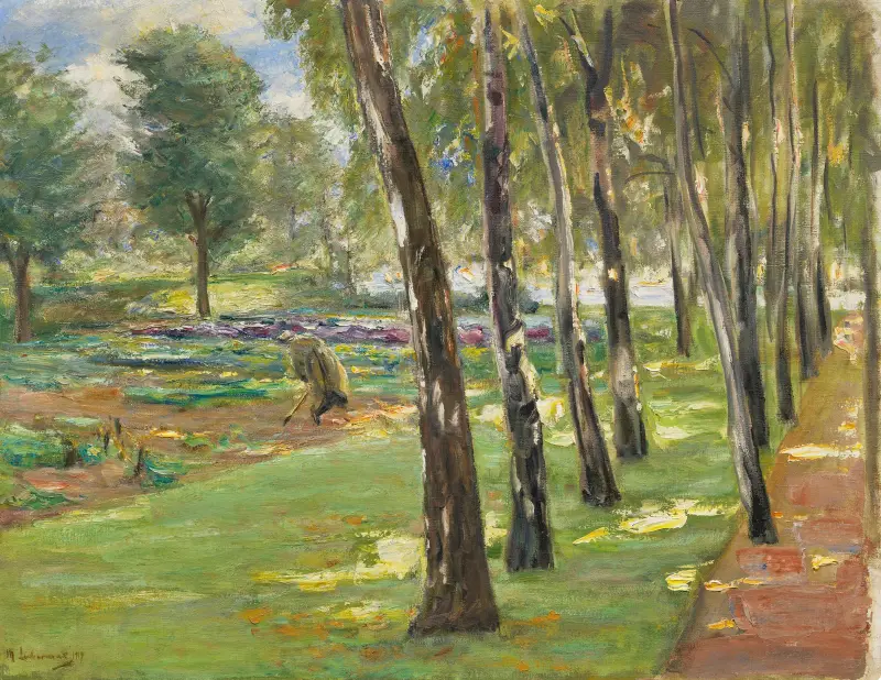 Björkallén i Wannseeträdgården av Max Liebermann