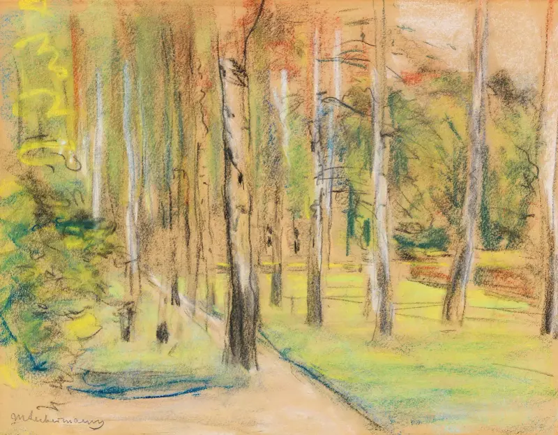 Die Birkenallee in Wannsee nach Nordwesten av Max Liebermann