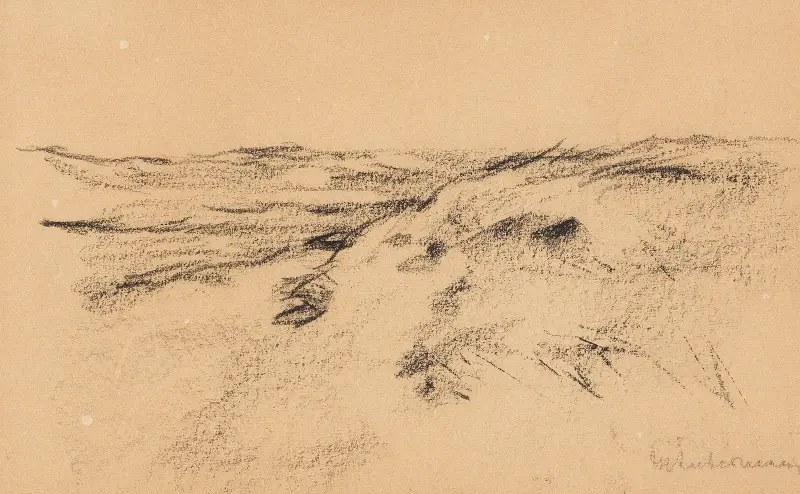 Dynlandskap (studie till 'Kärra i dynerna') av Max Liebermann