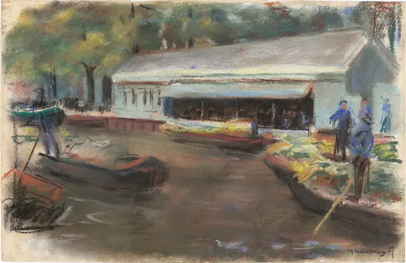 Grönsaksmarknad i Delft av Max Liebermann