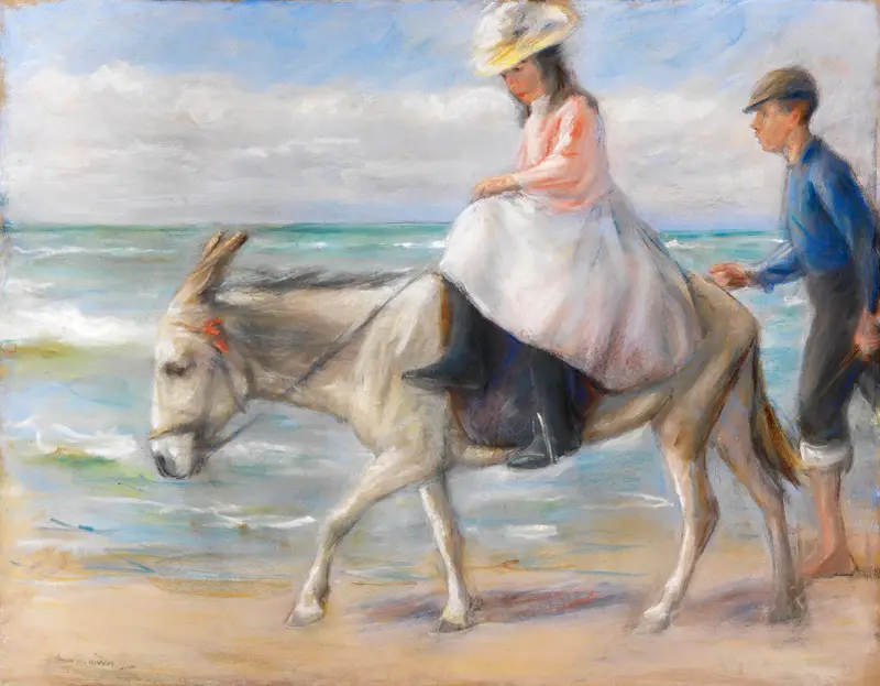 Barn som rider på en åsna av Max Liebermann