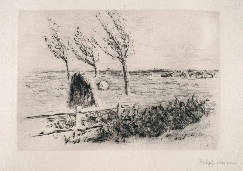 Landskap med staket av Max Liebermann