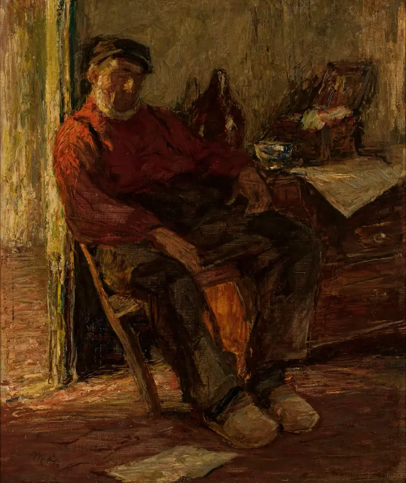 Man inomhus av Max Liebermann