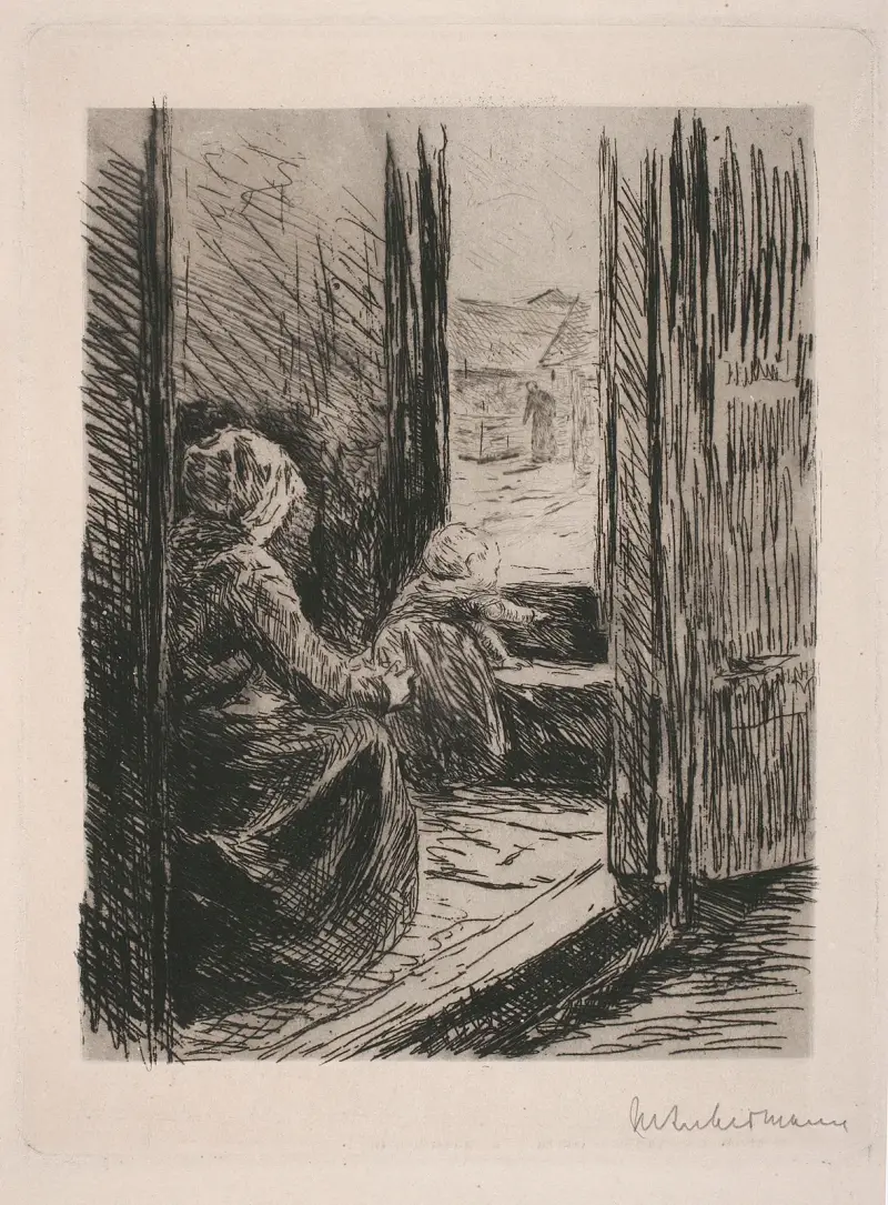 Mor och barn av Max Liebermann