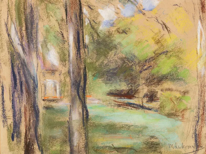 Sidovy mot Wannsee-trädgården av Max Liebermann