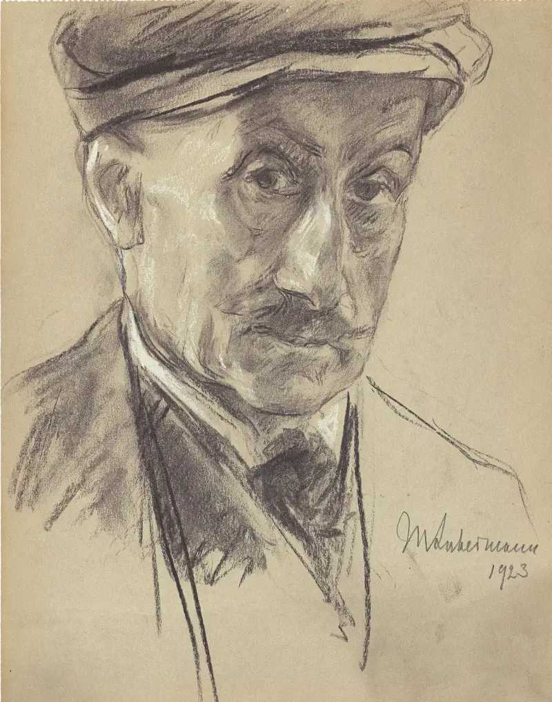 Självporträtt med skärmmössa av Max Liebermann