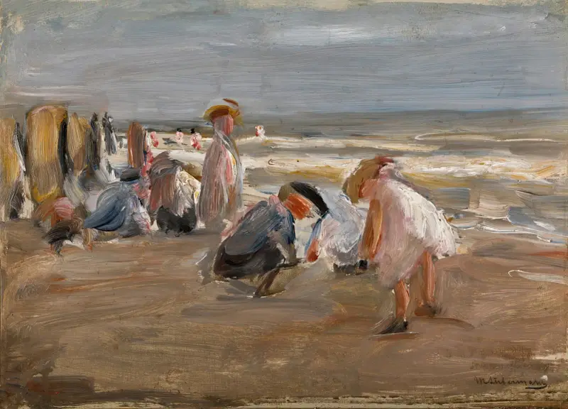 Lekande barn på stranden av Max Liebermann