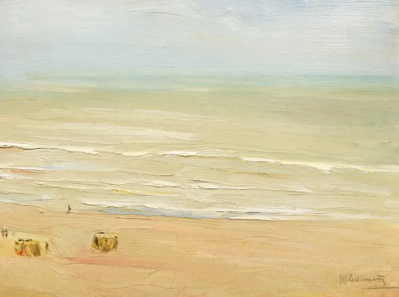 Strand och hav i Zandvoort – bränningvågor av Max Liebermann