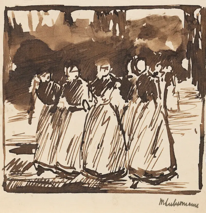 Studie till söndagseftermiddag i Laren av Max Liebermann