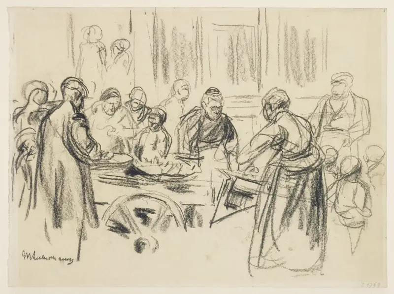 Studie från Judengasse i Amsterdam av Max Liebermann