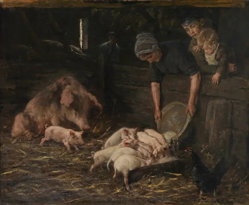 Die Kinderstube – Schweineställe von Max Liebermann