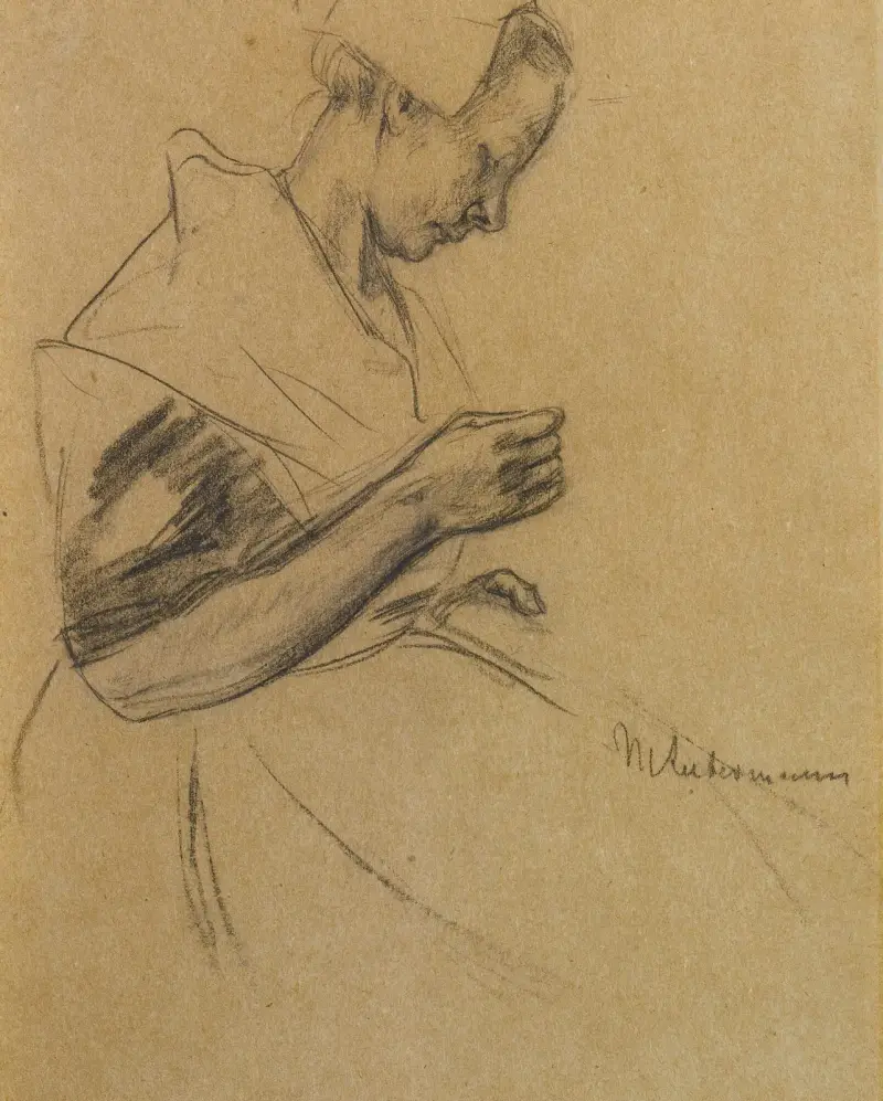 Kvinna som syr av Max Liebermann