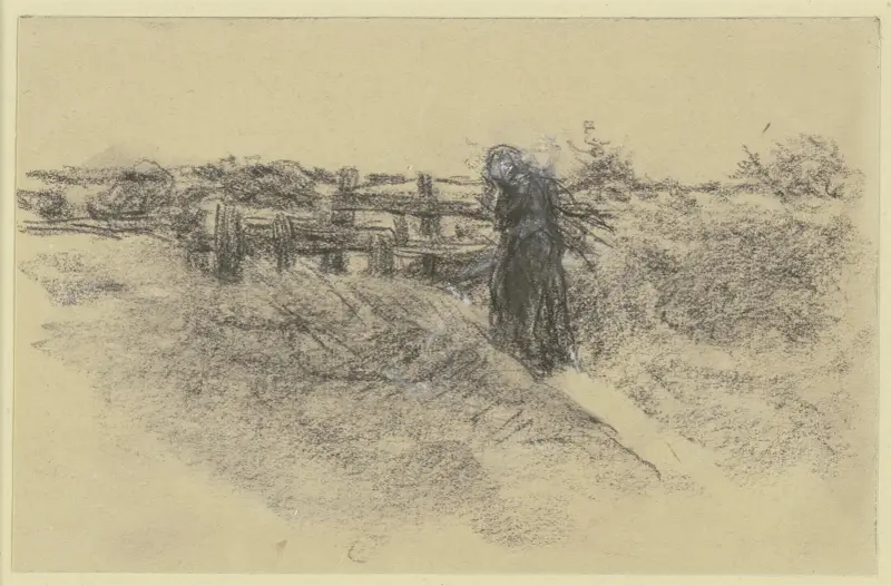 Kvinna med en knippa ris av Max Liebermann