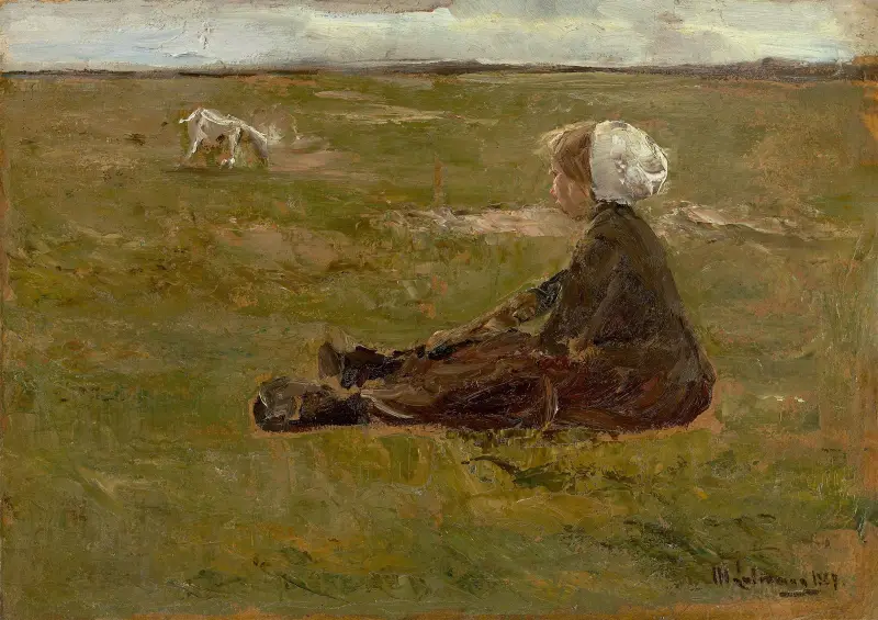 Ziegenhirtin av Max Liebermann
