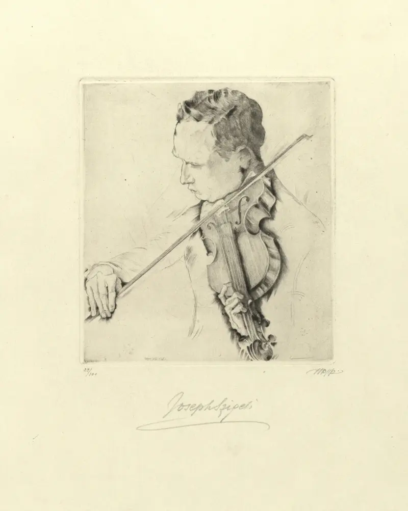 Porträt Josef Szigeti, Violinvirtuose av Max Oppenheimer