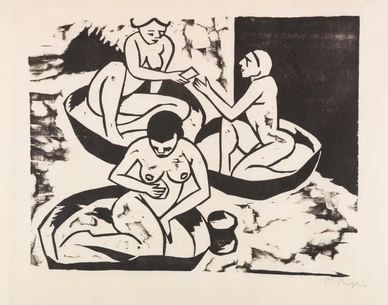 Badande II av Hermann Max Pechstein