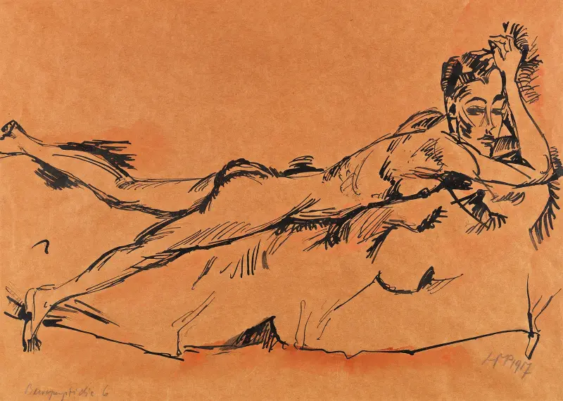 Rörelsestudie 6 av Hermann Max Pechstein