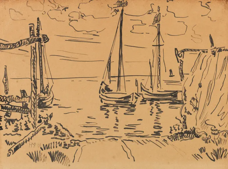 Boats in Nida von Hermann Max Pechstein