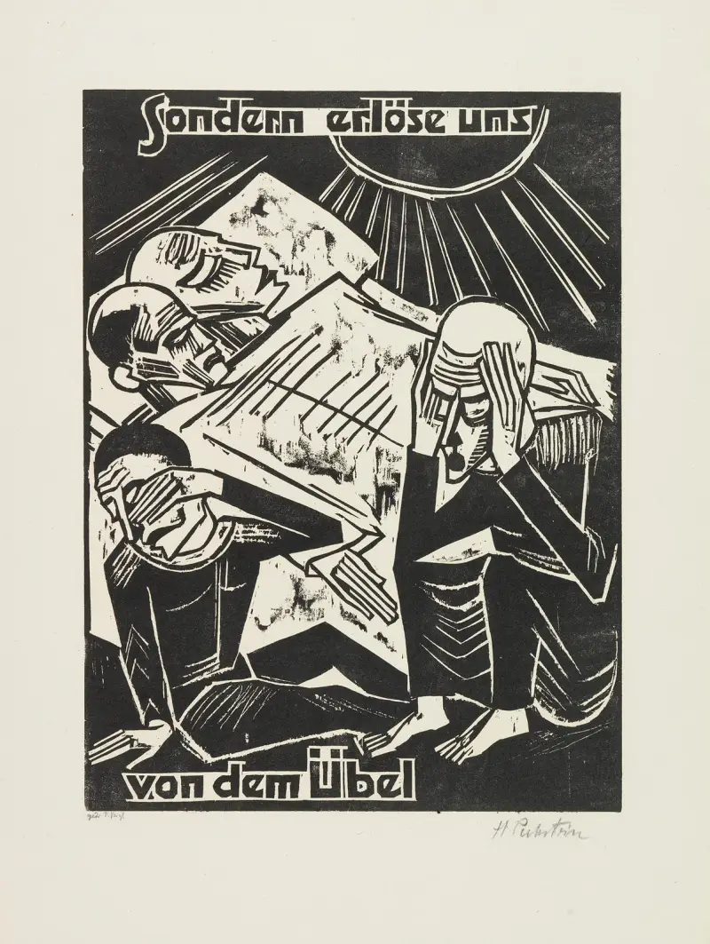 But deliver us from evil (Sondern erlöse uns von dem Übel) von Hermann Max Pechstein