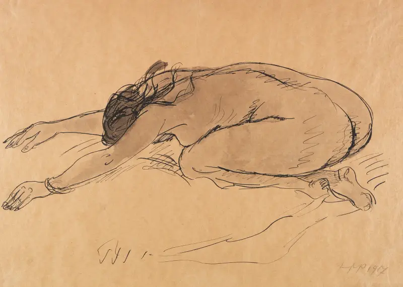 Sittande naken av Hermann Max Pechstein