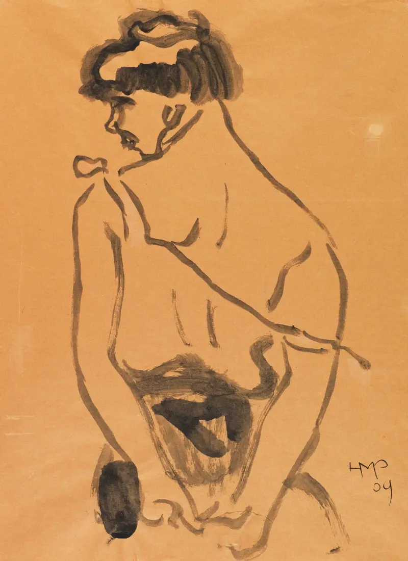 Female half-figure, Hermann Max Pechstein