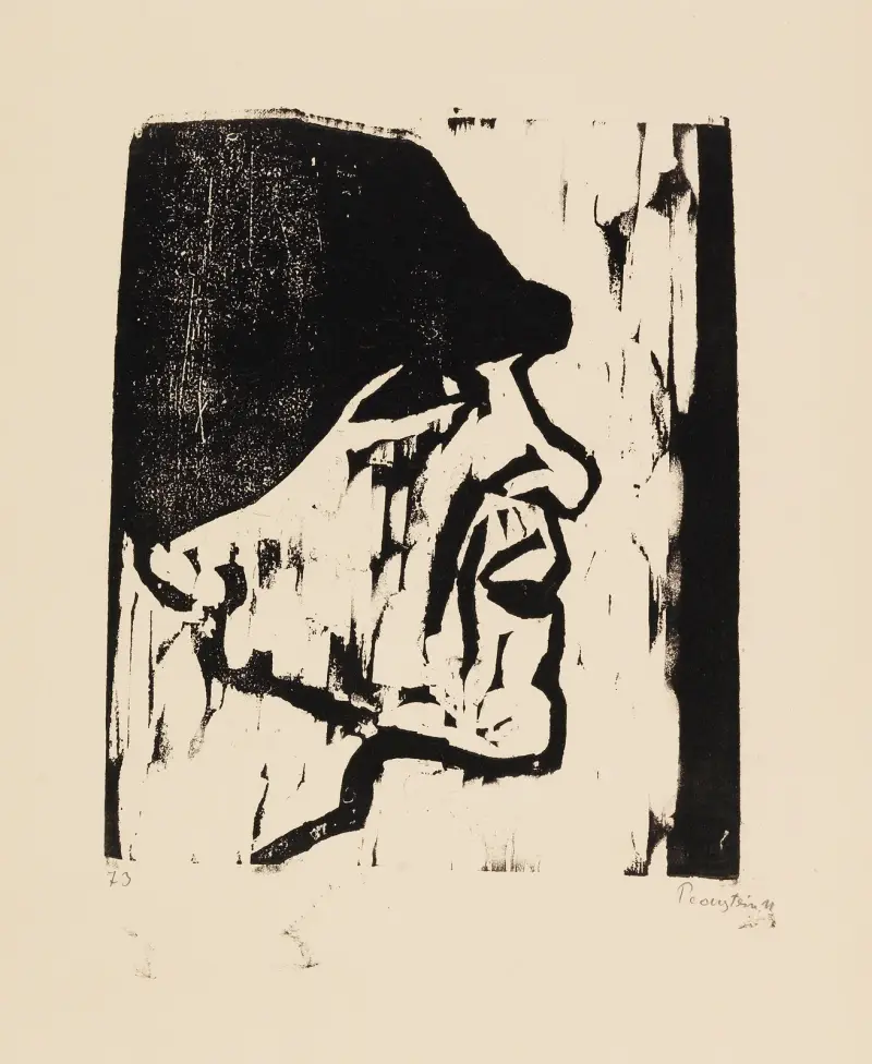 Fiskarhuvud VII av Hermann Max Pechstein