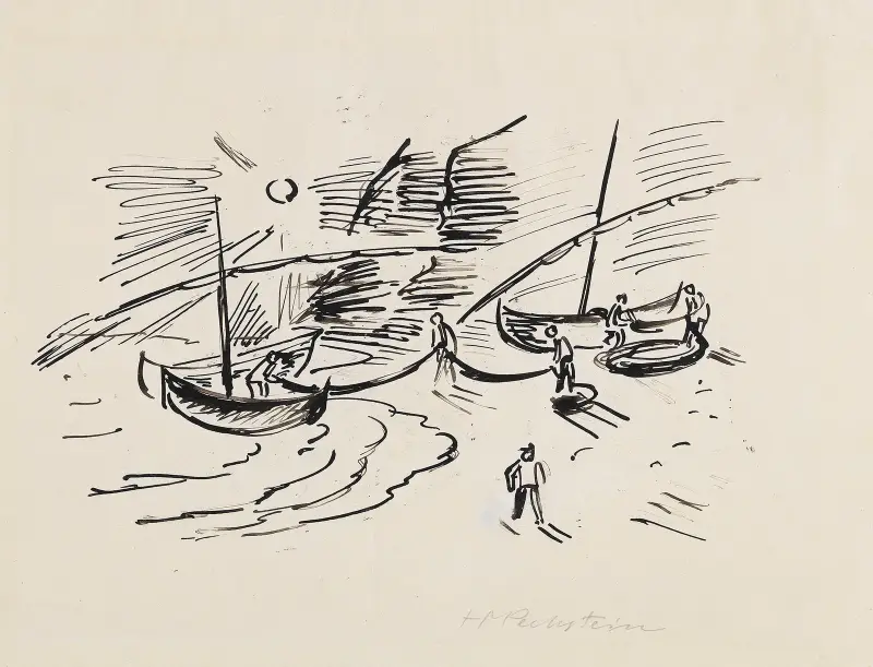 Fiskarliv, Monterosso av Hermann Max Pechstein