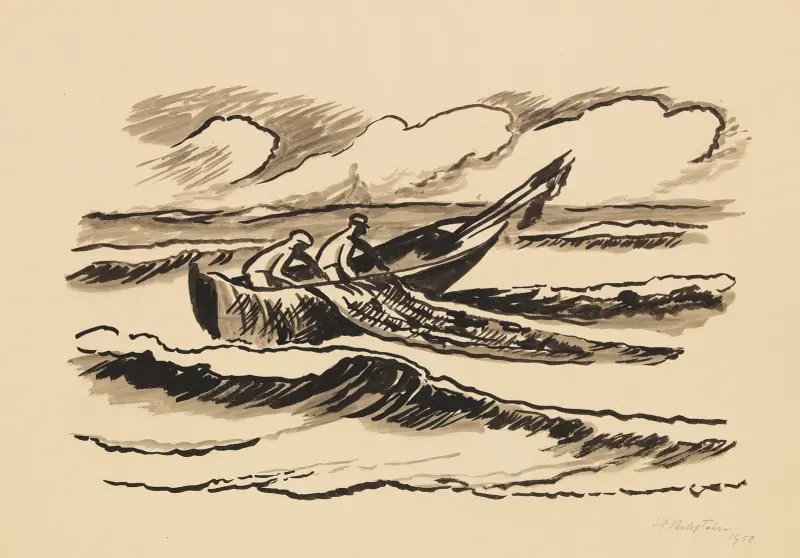 Hauling in the nets von Hermann Max Pechstein