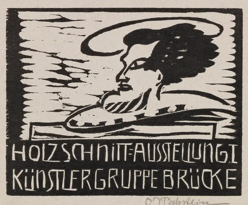 Träsnitt = Utställning I av konstnärsgruppen Brücke av Hermann Max Pechstein