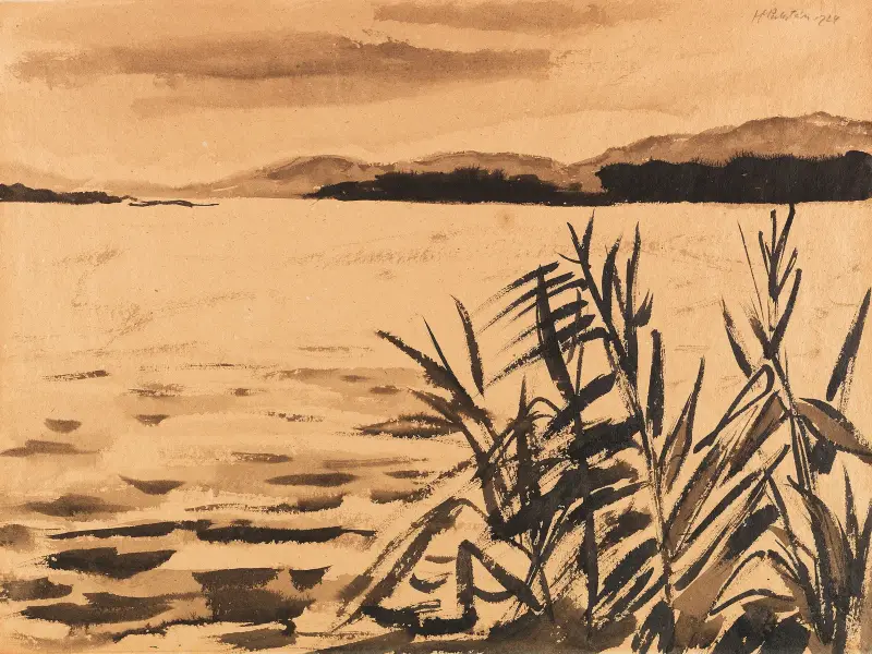 Landscape with reeds, Hermann Max Pechstein