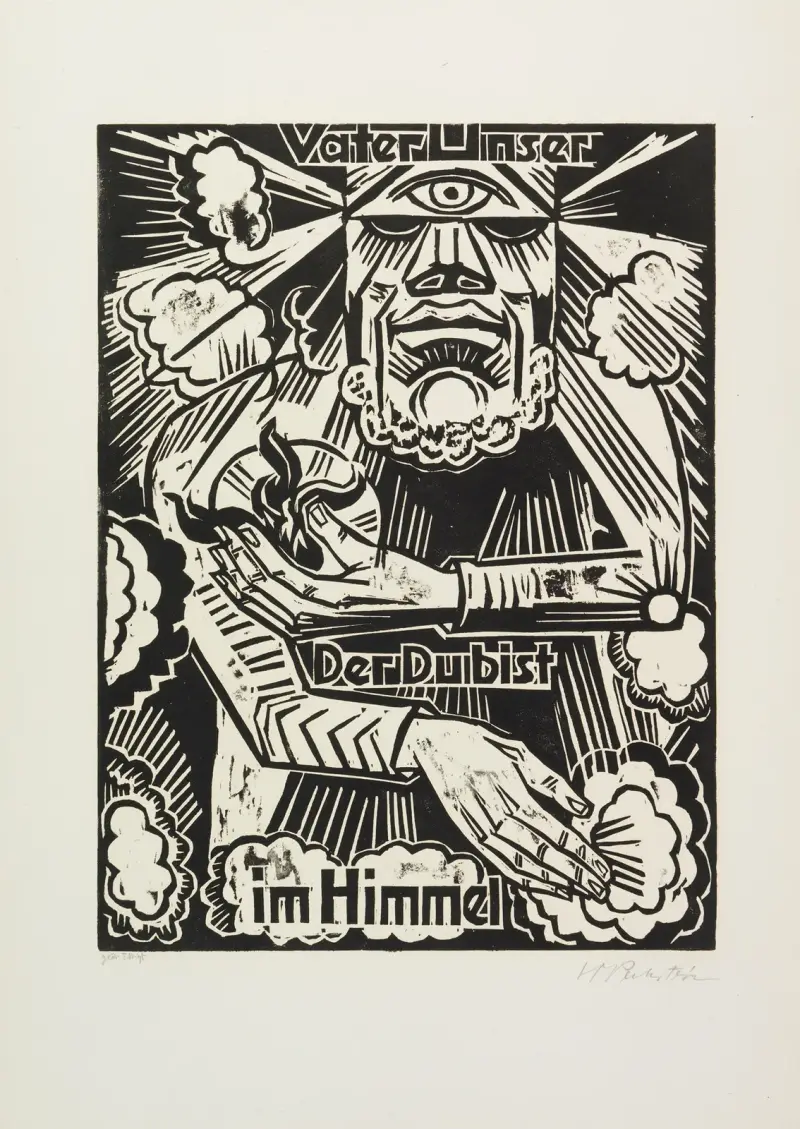 Fader vår som är i himmelen (Vaterunser Der Du bist im Himmel) av Hermann Max Pechstein
