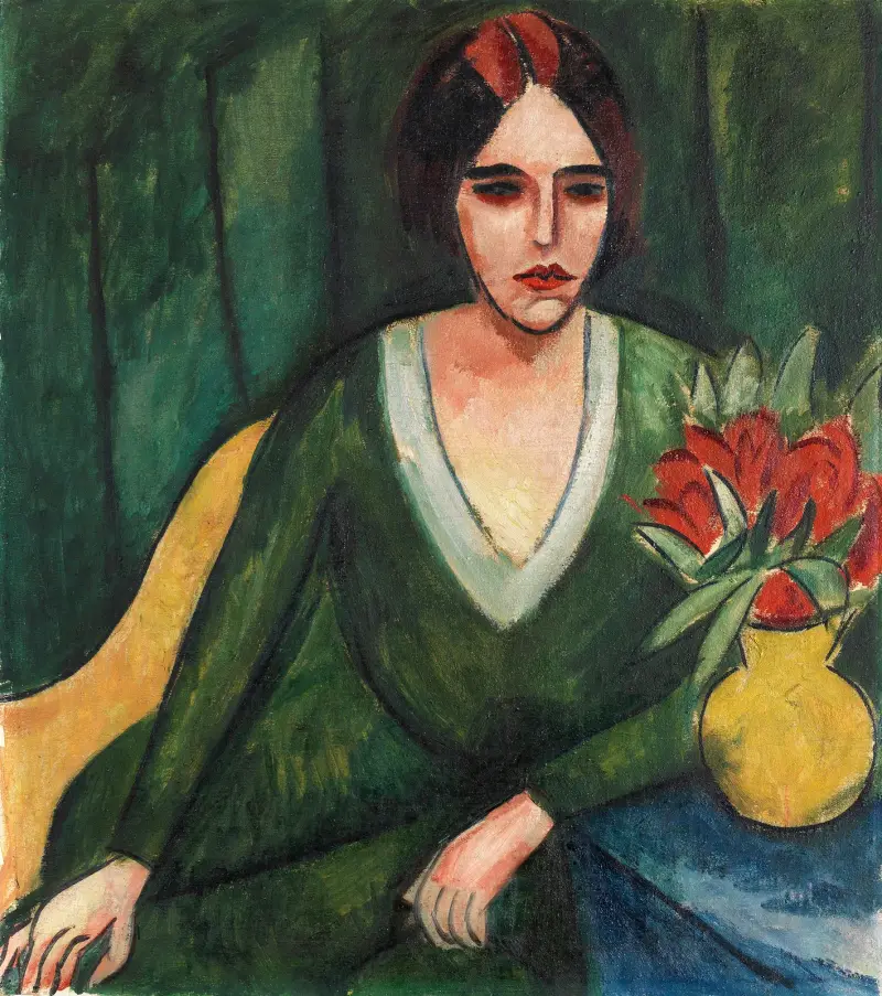 Porträtt av en kvinna av Hermann Max Pechstein