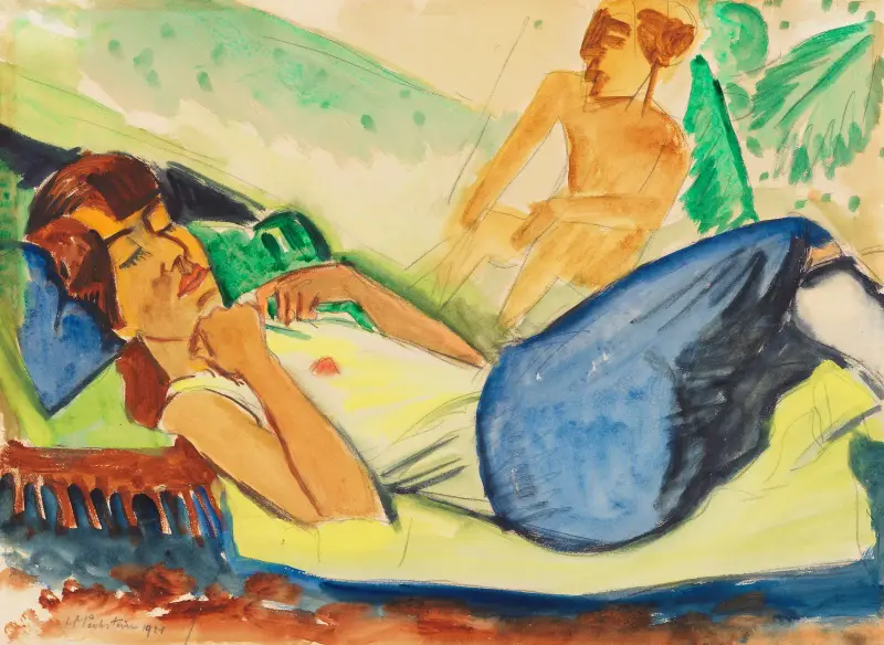 Odpočívající dívka, Hermann Max Pechstein