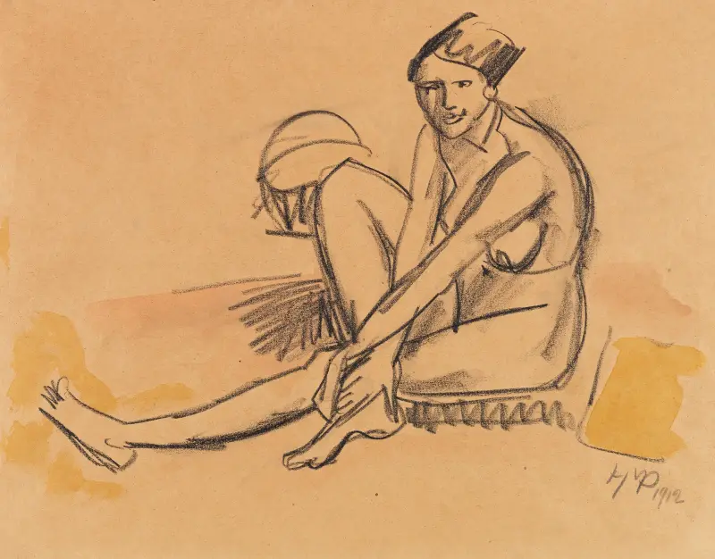 Seated Female Nude von Hermann Max Pechstein