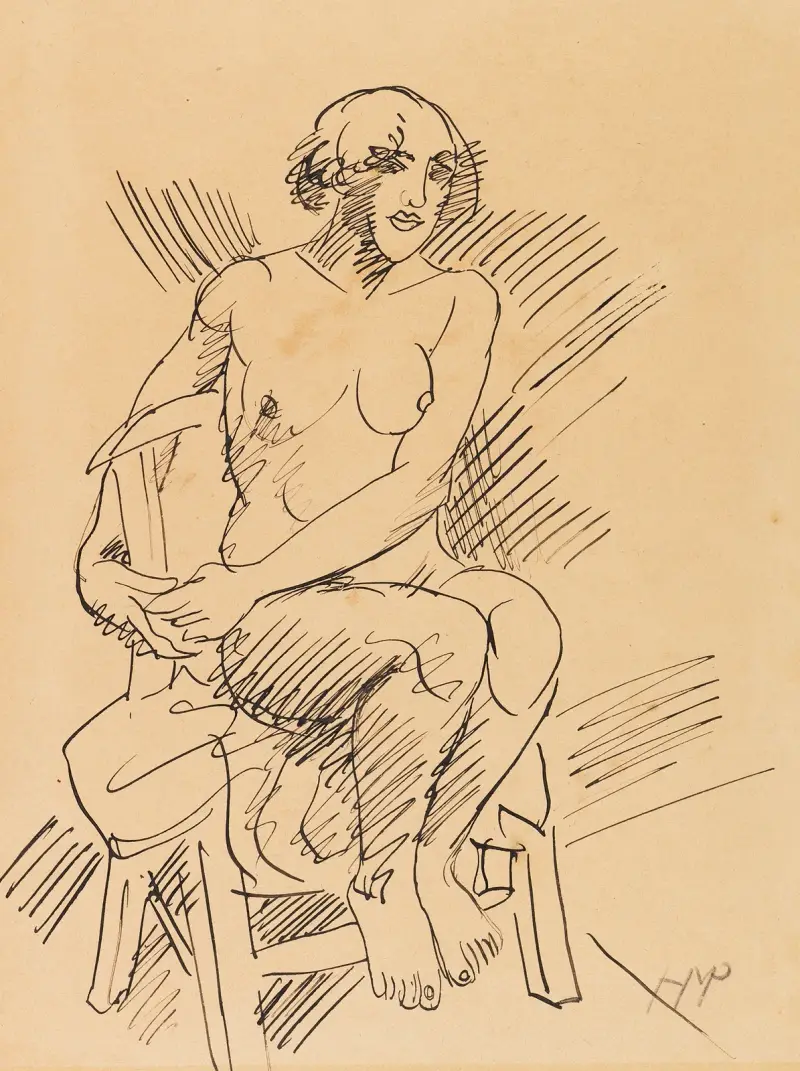 Seated Nude, Hermann Max Pechstein