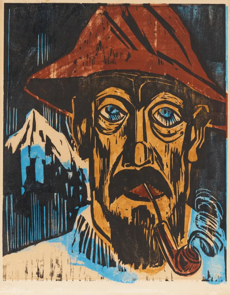 Rökande schweizisk man av Hermann Max Pechstein